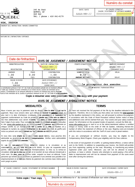 Judgement Notice Example